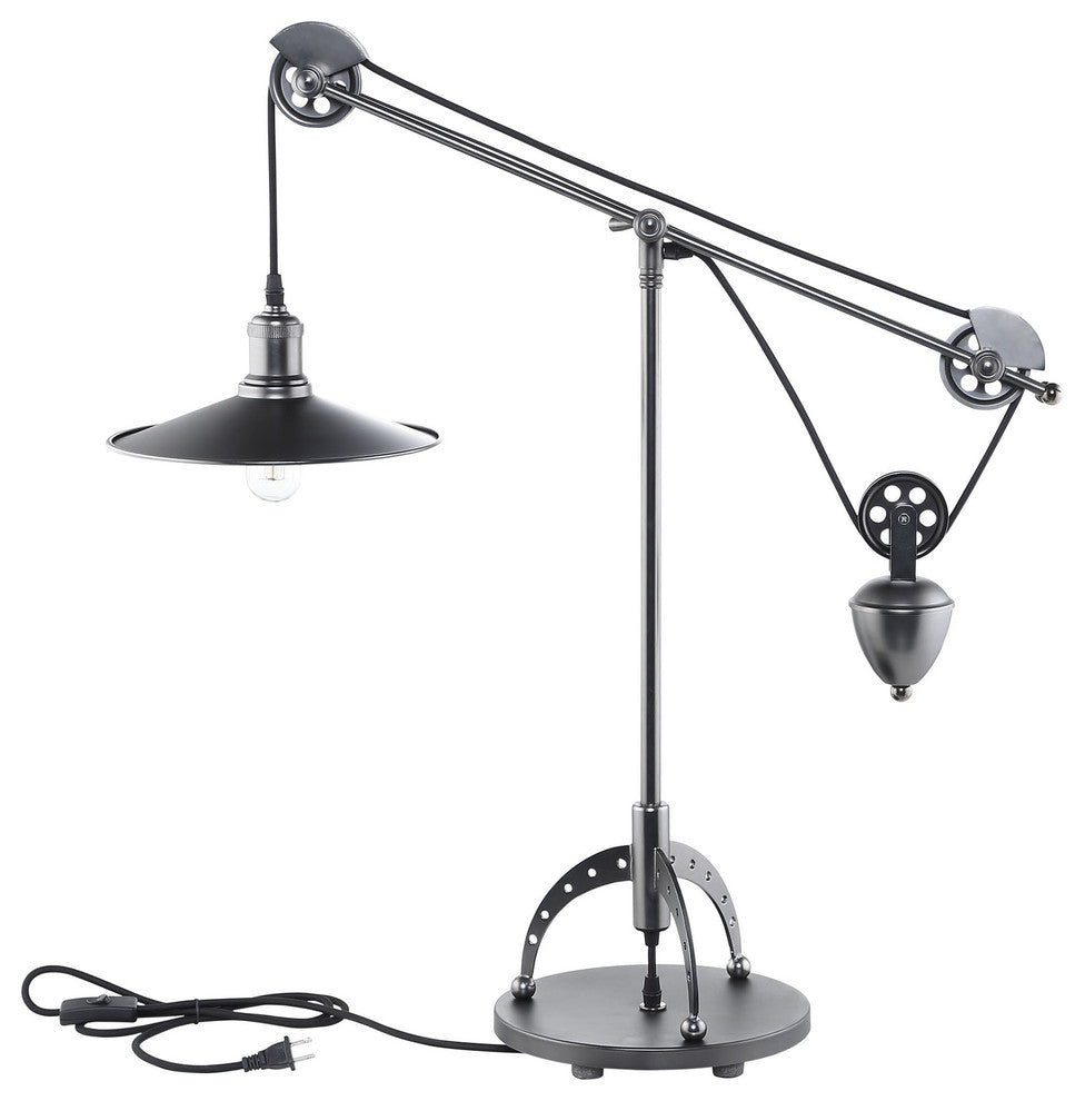 Modern Urban Contemporary Metal Table Lamp, Silver Steel
