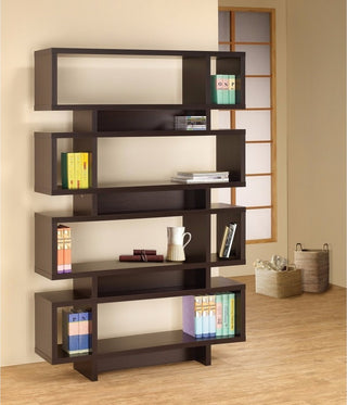Benzara BM156243 Stupendous Wooden Bookcase With Open Shelves, Brown