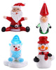 Set of 4 2'' Murano Christmas Winter Decorative Glass Figurine Set