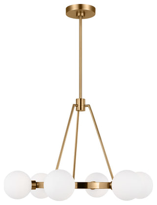 Clybourn Six Light Chandelier, Satin Brass