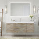 Boutique Bath Vanity, Natural Wood, 60", Single Sink, Wall Mount