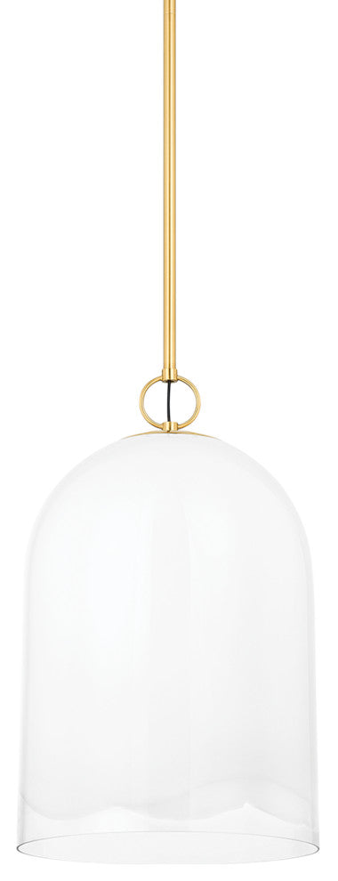 1 Light Pendant, Aged Brass