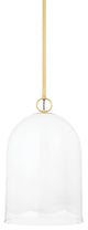 1 Light Pendant, Aged Brass