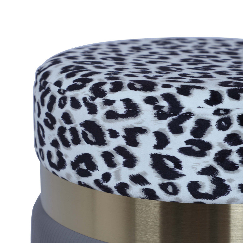 TOV Furniture Ajani Upholstered Ottoman in Grey