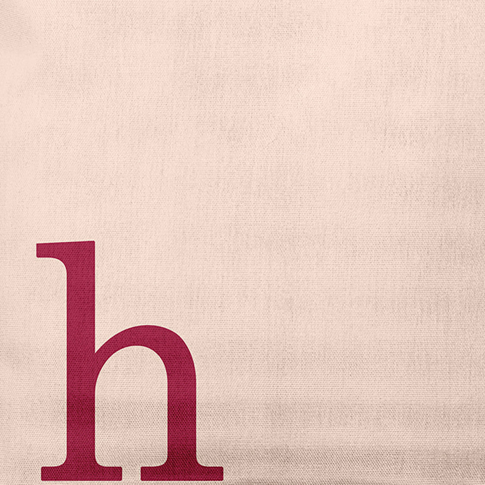18"x18" Modern Monogram Decorative Throw Pillow, Cranberry