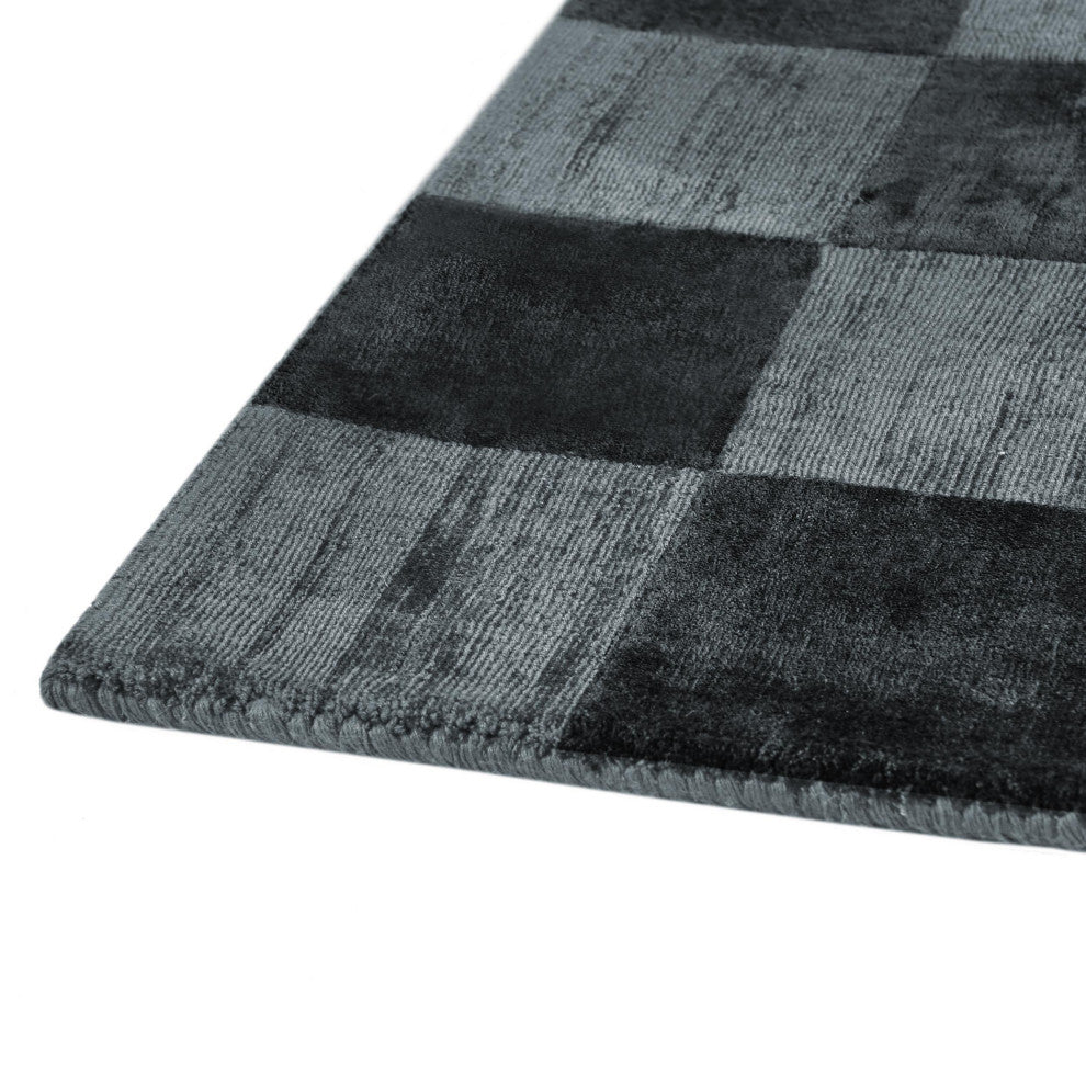 Berlin Handwoven Checkered Accent Rug by Kosas Home, Ink Blue, 8x10