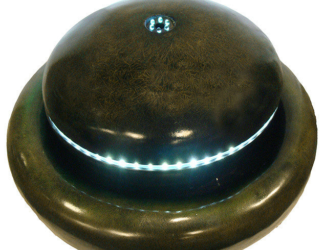 Lighted LED Green Mushroom Outdoor Garden Water Fountain, 26"