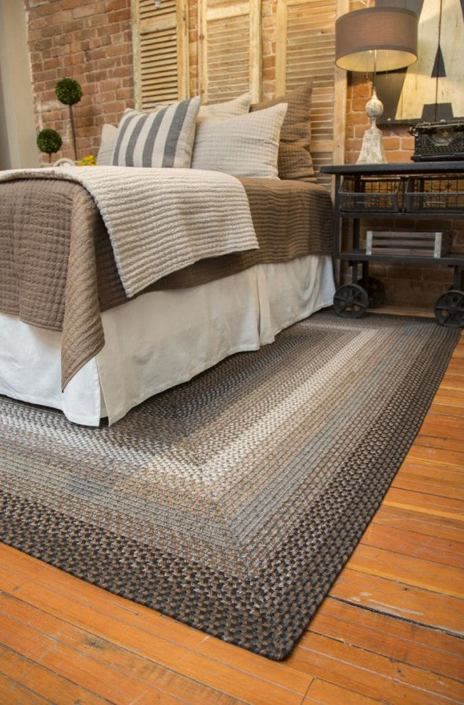 Homespice Midnight Moon Indoor/Outdoor Braided Rug, Grey, 4'x6', Oval