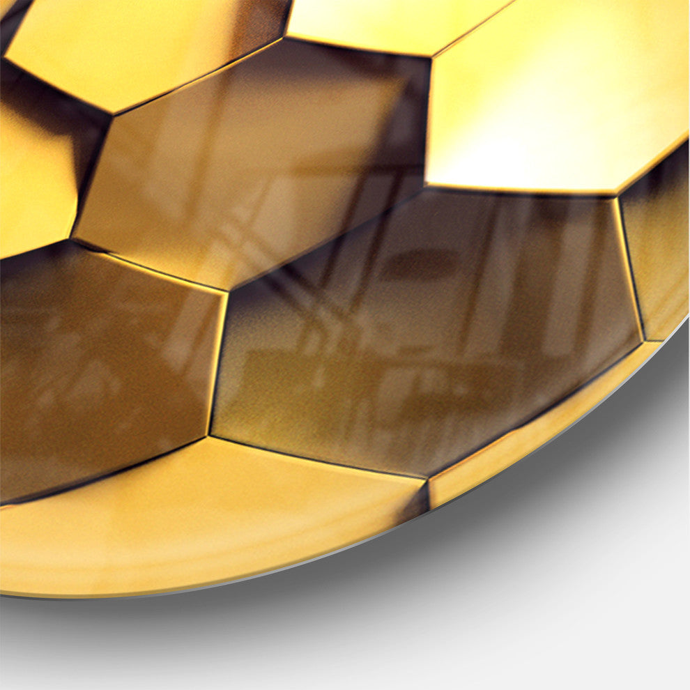 Golden Honeycomb Wall Texture Oversized Modern Metal Clock, 36"x36"