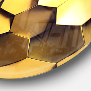 Golden Honeycomb Wall Texture Oversized Modern Metal Clock, 36"x36"