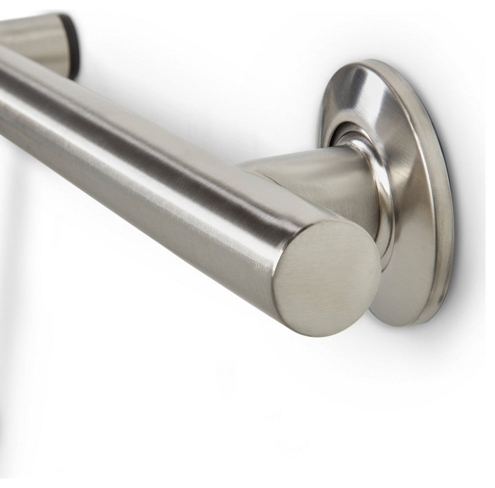 38" Zuma Angled Assist Shower Grab Bar, Satin Stainless, Left-Handed