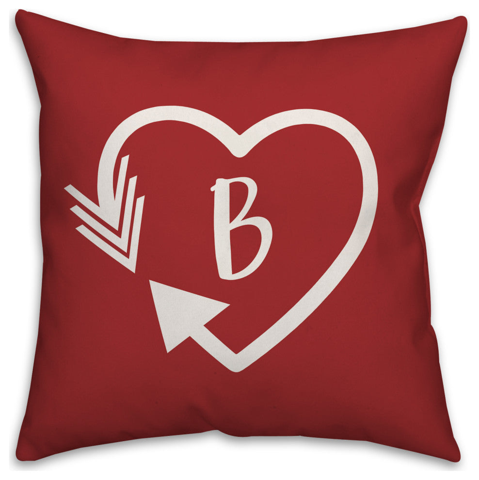 Heart Monogram - B 18x18 Indoor / Outdoor Pillow