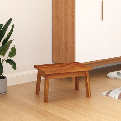 vidaXL Step Stool Plant Stool for Outdoor Bathroom Living Room Solid Wood Acacia