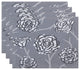 18"x14" Spring Floral 2, Floral Print Placemat, Gray, Set of 4