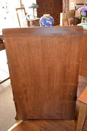 Arts and Crafts Mission Oak Bookcase With Cut Outs and Side Shelves