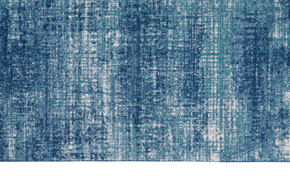Nourison Home 7'10"x9'10" Calvin Klein River Flow Teal Ivory Blue Area Rug
