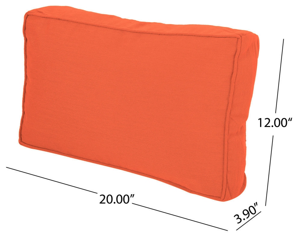 Darcy Outdoor Rectanglular 12"x20" Lumbar Pillows, Set of 2, Coral