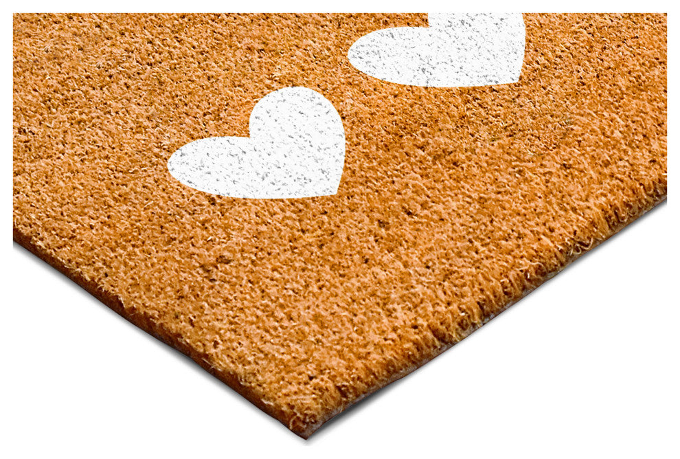 Calloway Mills White Trio Heart Doormat, 17" X 29"