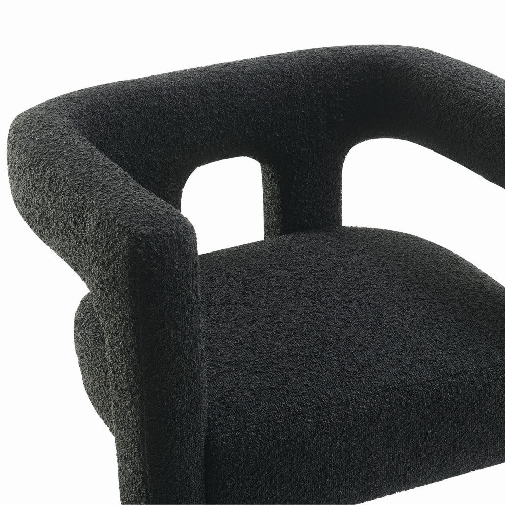 Mandy Boucle Fabric Dining Chair, Black