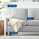 Sofa, Fabric, Grey Gray, Modern, Living Lounge Room Hotel Lobby Hospitality