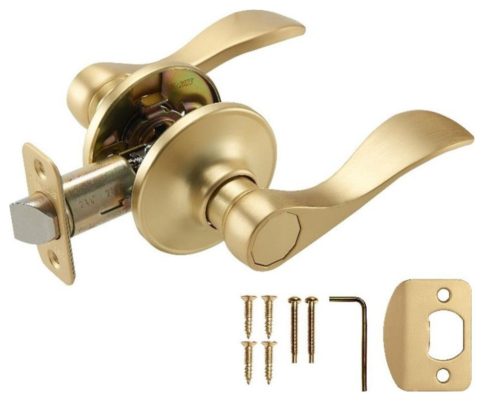 Design House Springdale Brass Door Handle in Gold