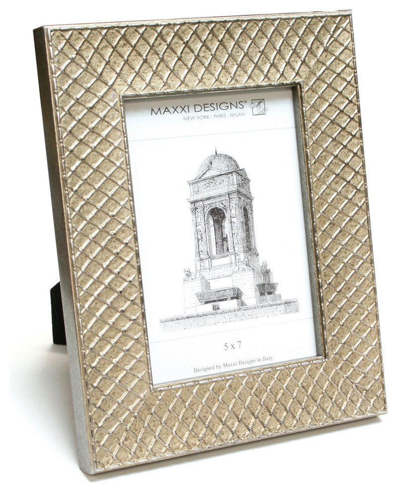 Ravenna Frame, Silver And Argyle Pattern, 5"x7"