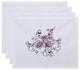 18"x14" Five Little Birds, Floral Print Placemat, Purple, Set of 4