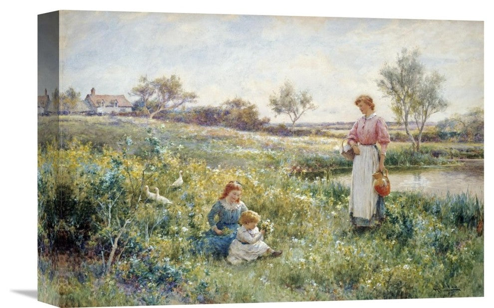 "Summer Flowers" Stretched Canvas Giclee by Alfred Augustus Glendening, 16"x11"