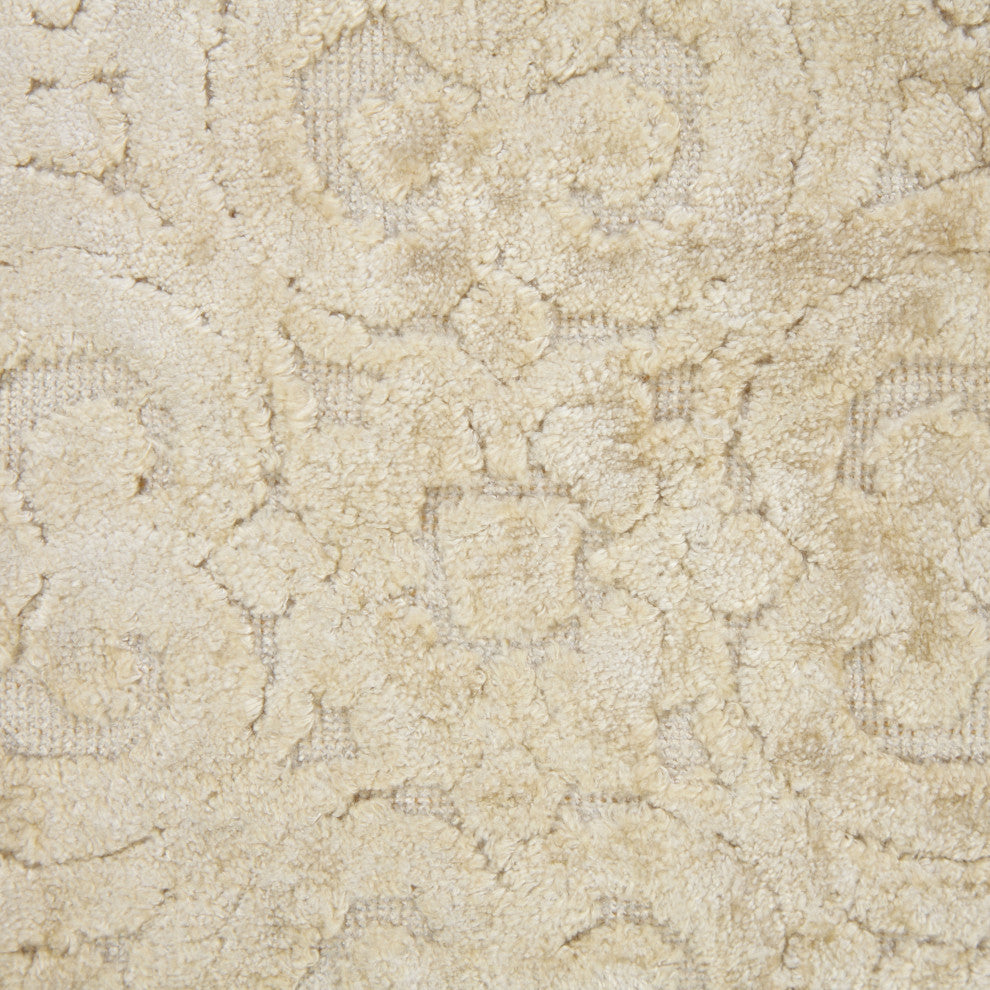 Beige Traditional Textured Medallion Throw Pillow, 20" X 20"