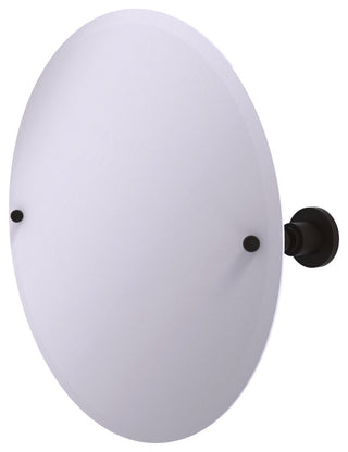 Frameless Round Tilt Mirror with Beveled Edge, Oil Rubbed Bronze