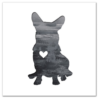 Designs Direct Creative Group Ink Silhouette Corgi 30x30 Canvas Wall Art