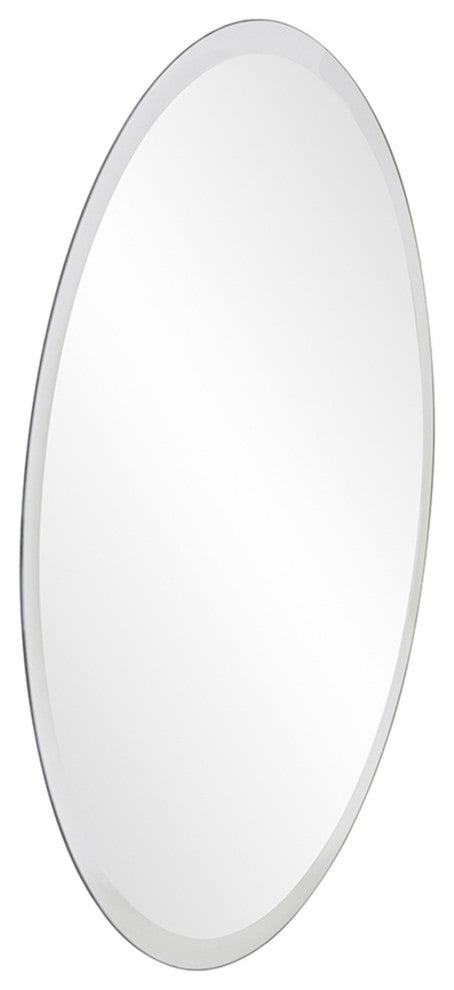 HomeRoots 28" x 28" Minimalist Round Mirror With Beveled Edge