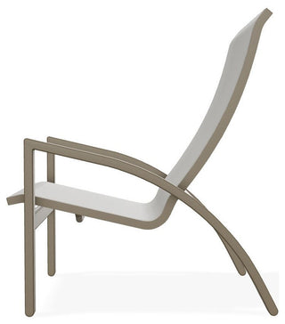 Kendall Sling Stackable Outdoor Lounge Chair, Augustine Oyster/Beachwood