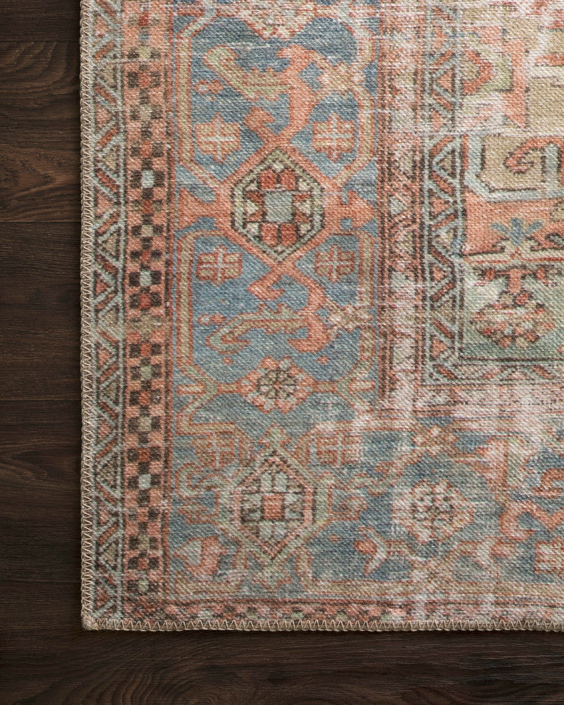 Terracotta, Sky Printed Polyester Loren Area Rug by Loloi, 7'6"x9'6"