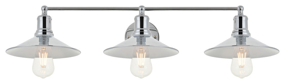Chrome Finish 3-Light Wall Sconce