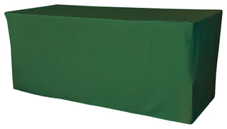 LA Linen Polyester Poplin Fitted Tablecloth 96"x30"x30", Emerald Green