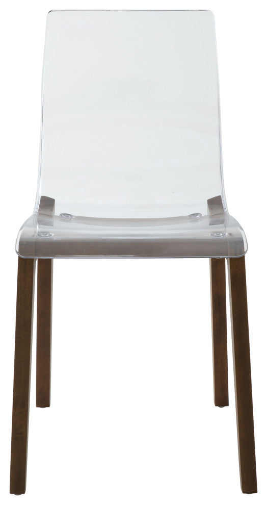 LeisureMod Marsden Modern Dining Side Chair With Beech Wood Legs, Walnut