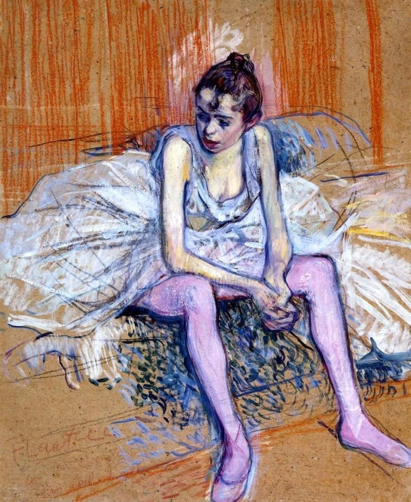 Henri De Toulouse-Lautrec Seated Dancer in Pink Tights Wall Decal