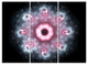 "Pink Abstract Fractal Mandala Flower" Metal Wall Art, 3 Panels, 36"x28"