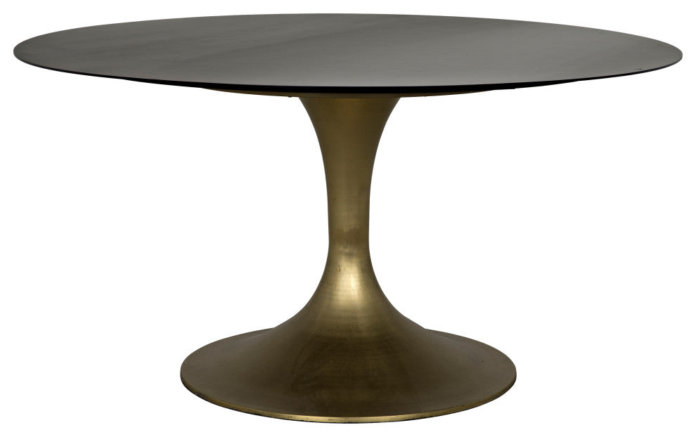 NOIR Furniture - Herno Table in Metal w/Brass Finished Base - GTAB541MB