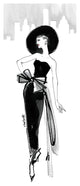 "Fifties Fashion IV with Red" Digital Paper Print by Anne Tavoletti, 26"x62"