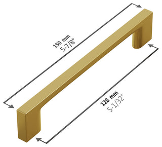 Dowell Series 3008 Handles, 128mm/5" CTC, 10-Pack, Brushed Brass
