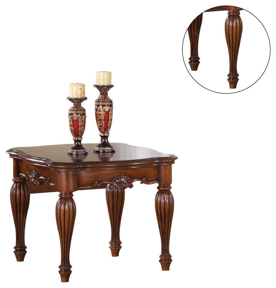 Rectangular Wooden End Table, Cherry
