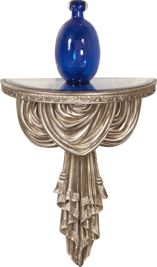 Antique-Style Silver Mirrored Wall Shelf