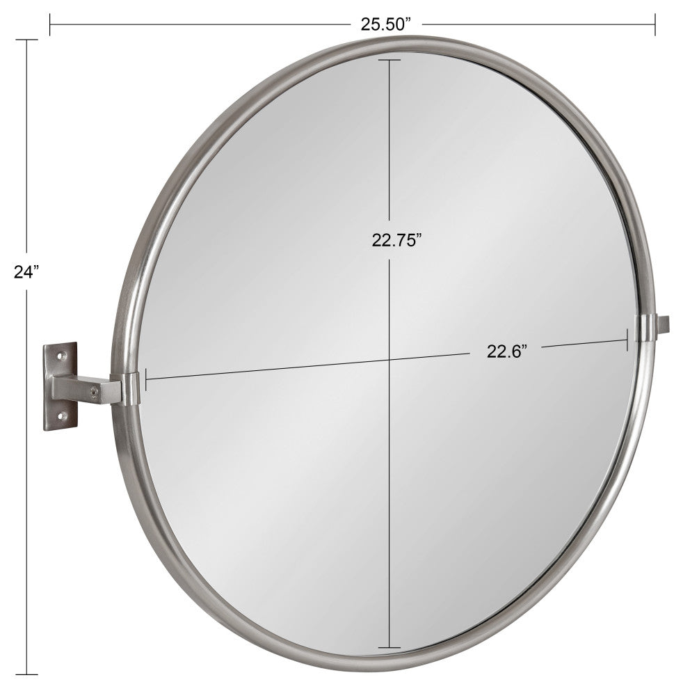 Taurus Pivot Wall Mirror, Silver 26x24