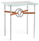 Equus Side Table, Sterling Finish, Black Accents, Chestnut Leather Strap