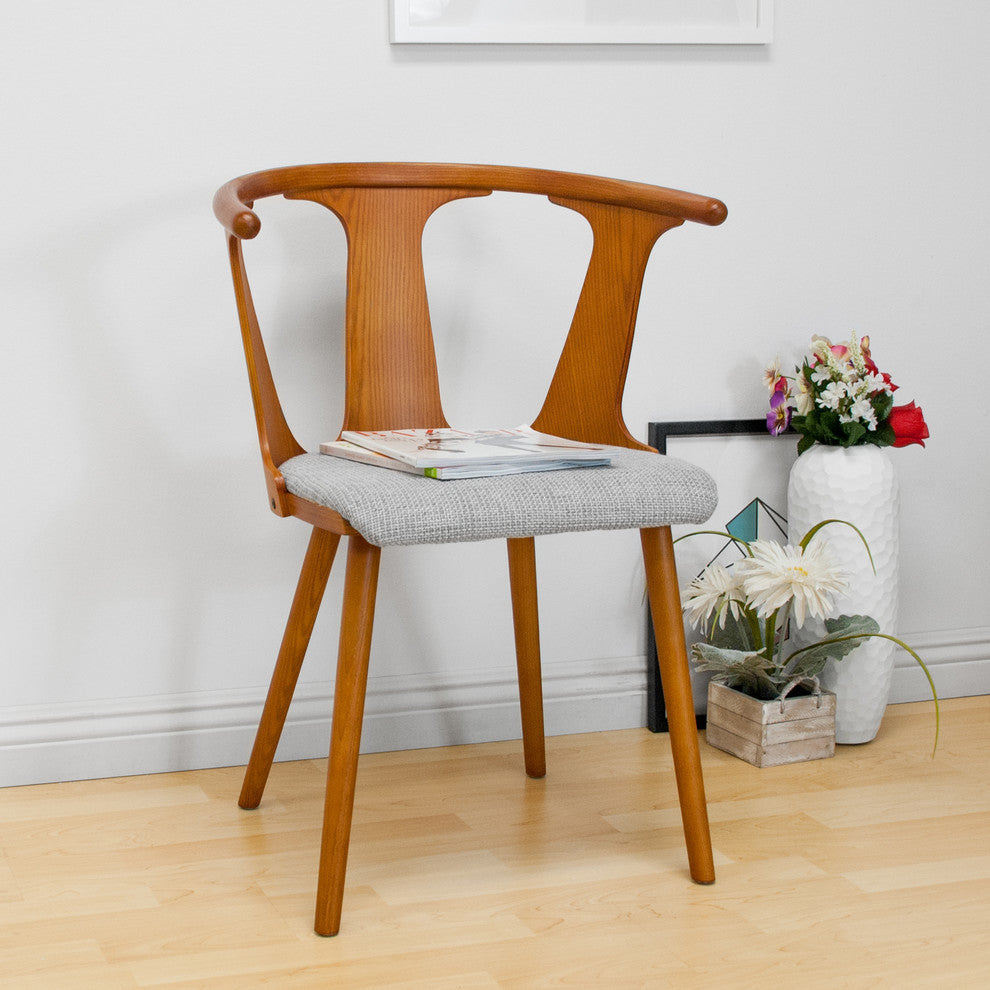 Nathan Mid Century Wood Accent Arm Chair