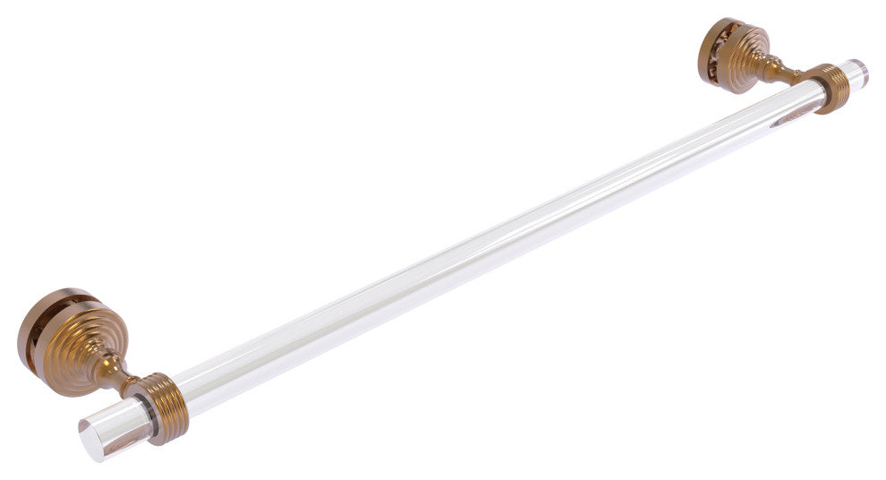 Pacific Grove 24" Shower Door Towel Bar with Groovy Accents, Brushed Bronze