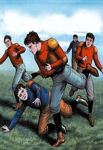 Ball Carrier Eludes The Defender - Framed Paper Poster 20" x 30"