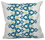 Boho Chic , Geometric Print Pillow, Teal, 26"x26"